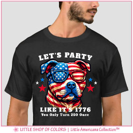 アメリカ建国250周年記念 パトリオティック・ピットブル Tシャツ