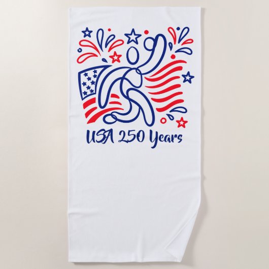 アメリカ建国250周年記念 ビーチタオル (正面)