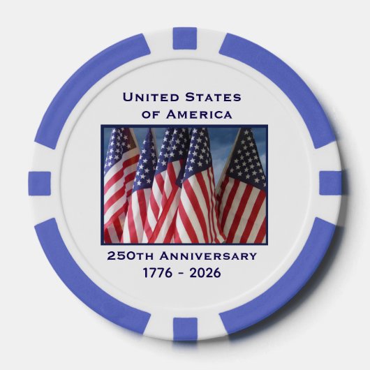 アメリカ建国250周年記念 プレミアムフラグ ポーカーチップ (正面)