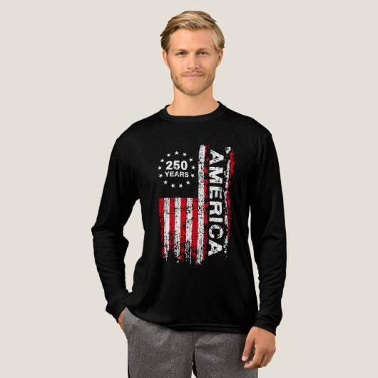 アメリカ建国250周年記念 メンズ トライブレンドTシャツ (正面全体)