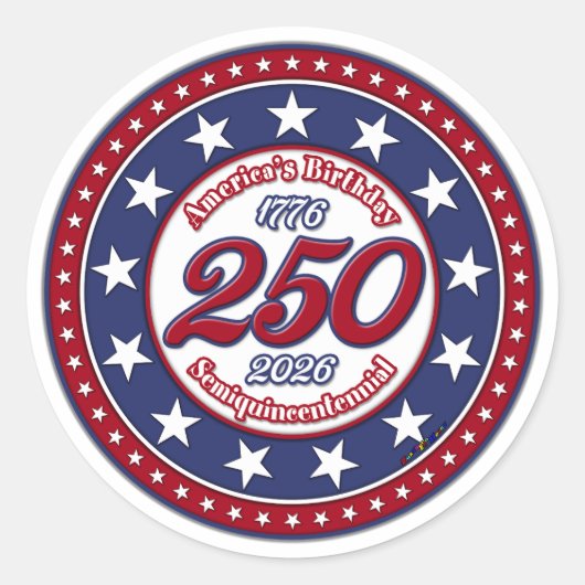 アメリカ建国250周年記念 ラウンドシール (正面)