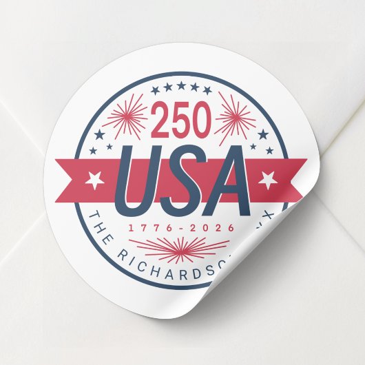 アメリカ建国250周年記念 ラウンドシール