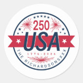 アメリカ建国250周年記念 ラウンドシール (正面)