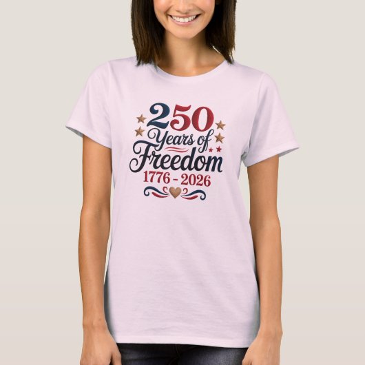 アメリカ建国250周年記念 レディースTシャツ Tシャツ (正面)
