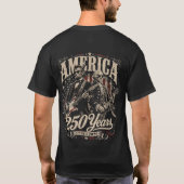 アメリカ建国250周年記念 ワシントン&リンカーン・ロック Tシャツ (裏面)