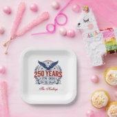 アメリカ建国250周年記念 名前 ペーパープレート (パーティー)