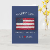 アメリカ建国250周年記念 愛国心あふれる7月4日 カード (黄色い花)
