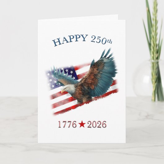 アメリカ建国250周年記念 愛国心あふれる7月4日 カード (正面)