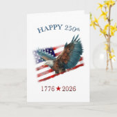 アメリカ建国250周年記念 愛国心あふれる7月4日 カード (黄色い花)