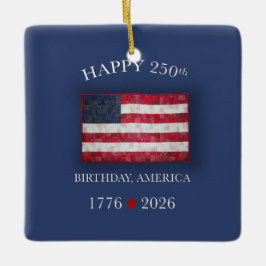 アメリカ建国250周年記念 愛国心あふれる7月4日 セラミックオーナメント