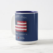 アメリカ建国250周年記念 愛国心あふれる7月4日 ツートーンマグカップ (正面左)