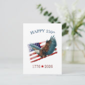 アメリカ建国250周年記念 愛国心あふれる7月4日 ポストカード (スタンド正面)