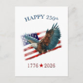 アメリカ建国250周年記念 愛国心あふれる7月4日 ポストカード (正面)