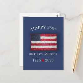 アメリカ建国250周年記念 愛国心あふれる7月4日 ポストカード