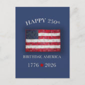 アメリカ建国250周年記念 愛国心あふれる7月4日 ポストカード (正面)