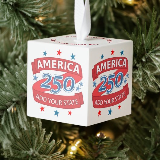 アメリカ建国250周年記念 愛国的な思い出の品 キューブオーナメント (ツリー)