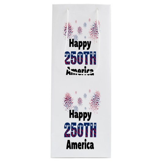 アメリカ建国250周年記念 愛国的な7月4日 ワインギフトバッグ (正面)