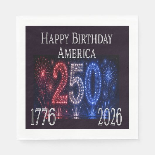 アメリカ建国250周年記念 愛国 1776 2026 スタンダードランチョンナプキン (正面)