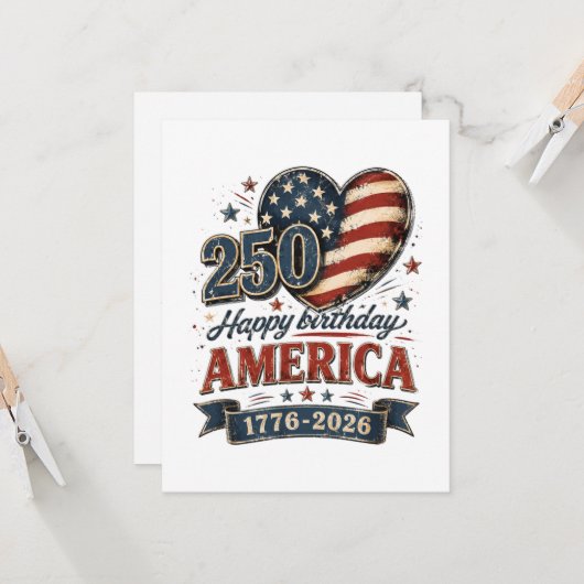 アメリカ建国250周年記念 招待状 (正面/裏面インサイチュ)