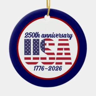 アメリカ建国250周年記念 1776–2026 セラミックオーナメント