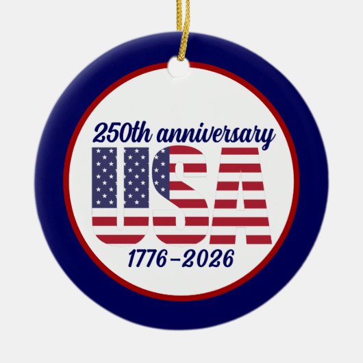 アメリカ建国250周年記念 1776–2026 セラミックオーナメント (正面)