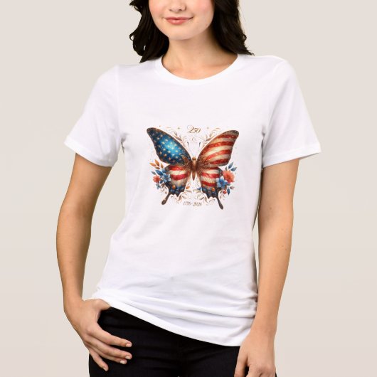 アメリカ建国250周年記念 1776 2026 トライブレンドTシャツ (正面)