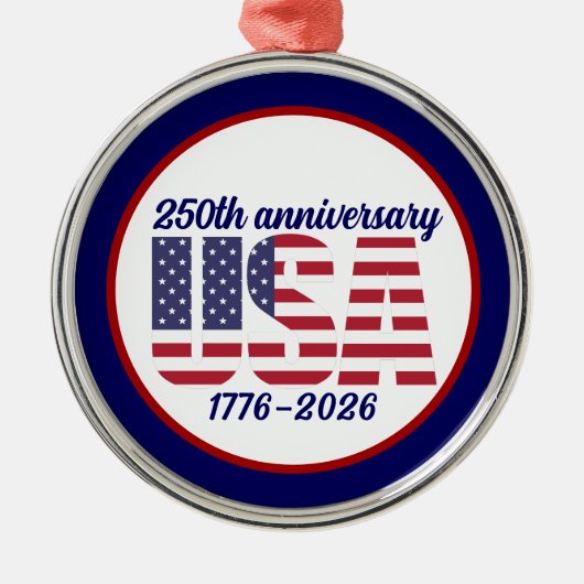 アメリカ建国250周年記念 1776–2026 メタルオーナメント (正面)