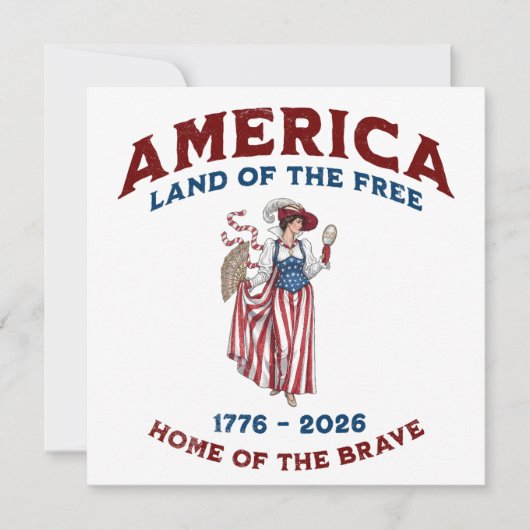 アメリカ建国250周年記念 1776-2026 招待状 (正面)