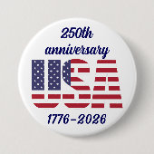 アメリカ建国250周年記念 1776–2026 缶バッジ (正面)