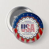 アメリカ建国250周年記念 1776–2026 缶バッジ (正面&裏面)