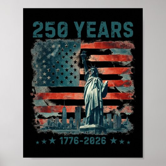 アメリカ建国250周年記念 1776 2026 自由の女神像 ポスター (正面)