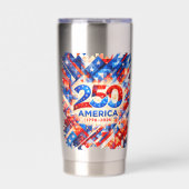 アメリカ建国250周年記念 1776–2026 USA愛国 保温保冷タンブラー (正面)