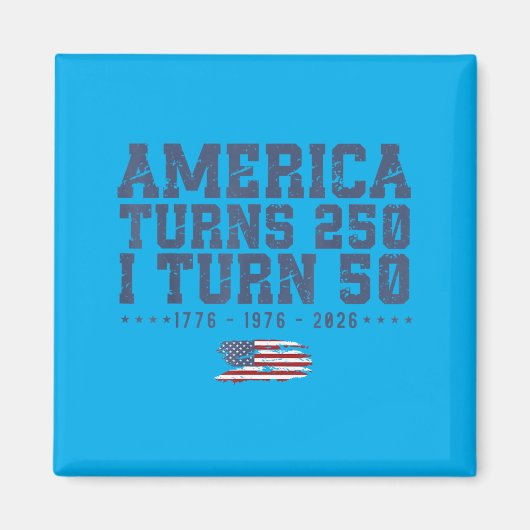 アメリカ建国250周年記念 50歳の誕生日 1776 1976 2026 マグネット (正面)