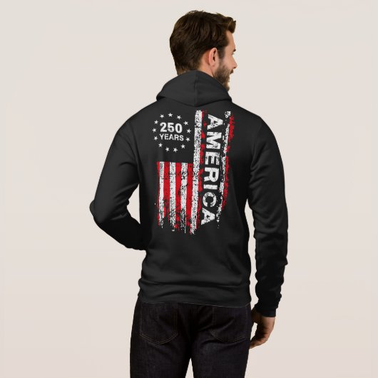 アメリカ建国250周年記念 Mens パーカ (裏面フル)