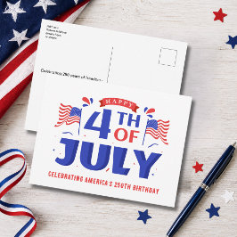 アメリカ建国250周年7月4日お祝い ポストカード