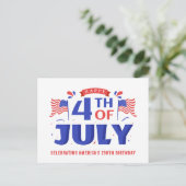 アメリカ建国250周年7月4日お祝い ポストカード (スタンド正面)