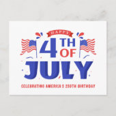 アメリカ建国250周年7月4日お祝い ポストカード (正面)