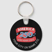 アメリカ建国250周年 お好きな州を追加して愛国的なデザインに キーホルダー (裏面)