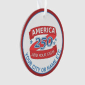 アメリカ建国250周年 お気に入りの州をプリントした両面プリント クール オーナメント (正面)