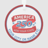 アメリカ建国250周年 お気に入りの州をプリントした両面プリント クール オーナメント (裏面)