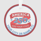 アメリカ建国250周年 お気に入りの州をプリントした両面プリント クール オーナメント (正面)
