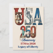 アメリカ建国250周年 アメリカの伝統 レトロな風合い シーズンカード (正面)