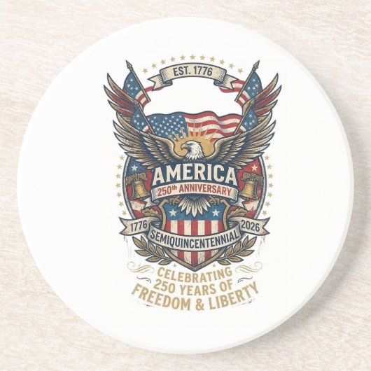 アメリカ建国250周年 アメリカーナ 1776 自由 イーグル USA コースター (正面)