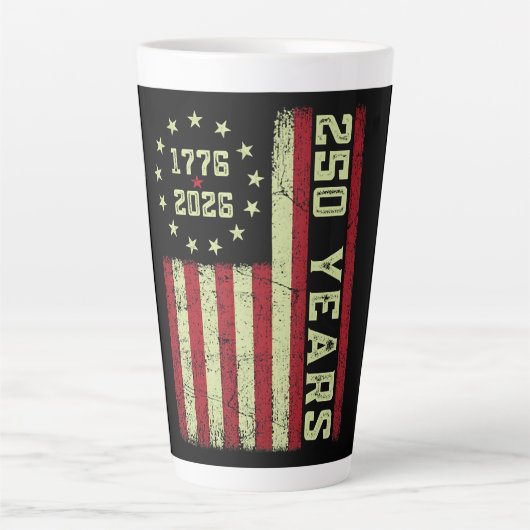 アメリカ建国250周年 アメリカ国旗 カフェラテマグ (正面)