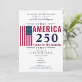 アメリカ建国250周年 アメリカ国旗 4th of July フォーマル 招待状 (スタンド正面)
