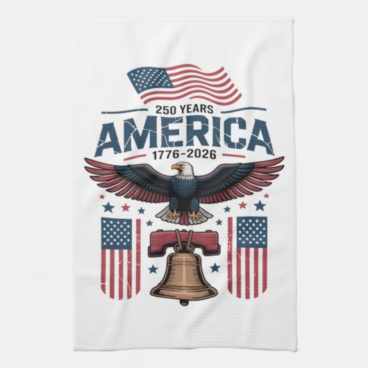 アメリカ建国250周年 キッチンタオル (縦)