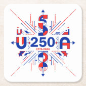 アメリカ建国250周年 スクエアペーパーコースター (正面)