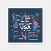アメリカ建国250周年 スタンダードカクテルナプキン (正面)