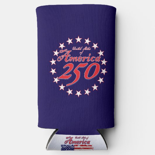 アメリカ建国250周年 スリム缶クーラー (正面)