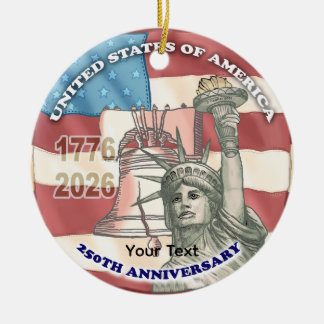 アメリカ建国250周年 セラミックオーナメント